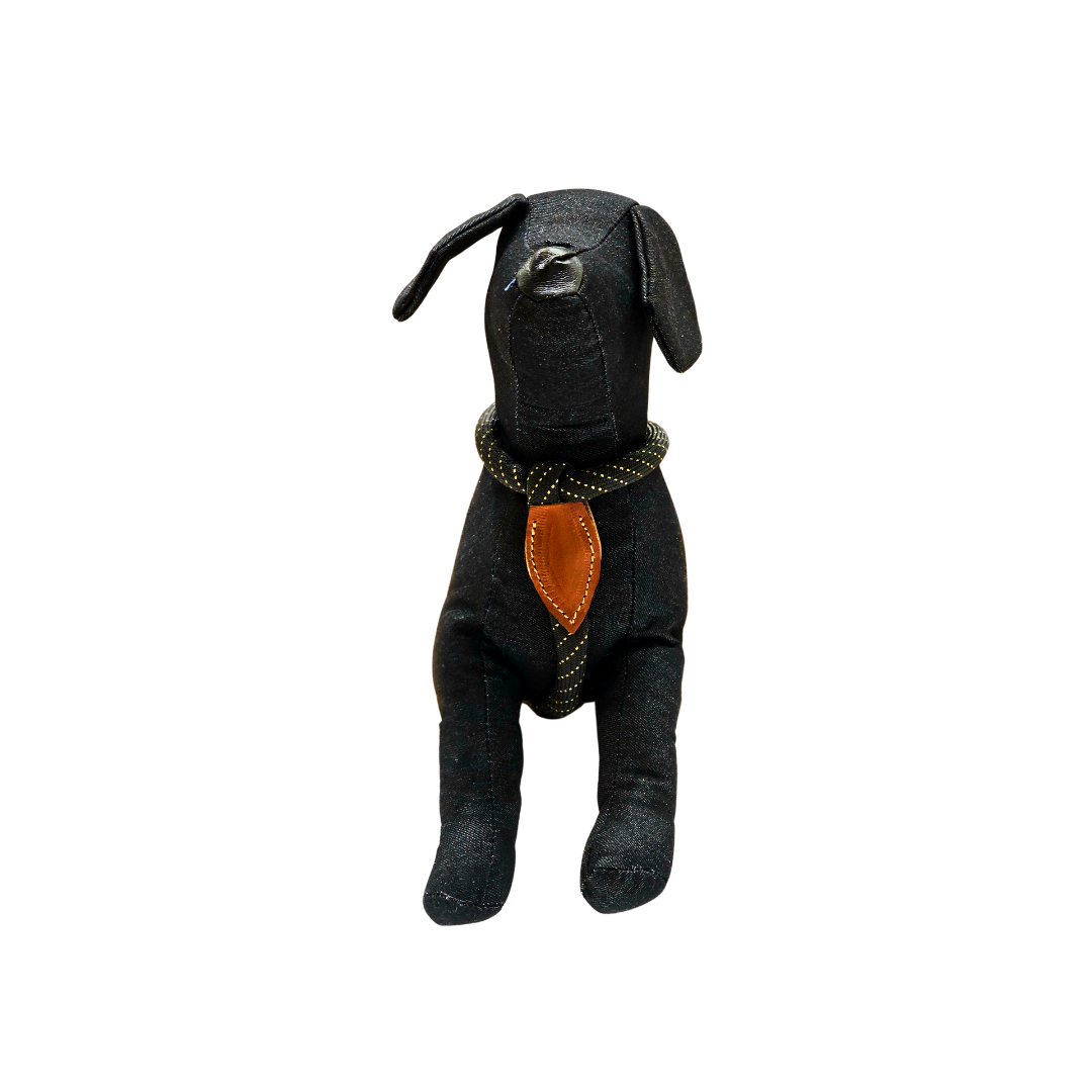 Arnes cordon y cuero para perro en color negro y oro