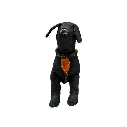 Arnes cordon y cuero para perro en color negro y oro