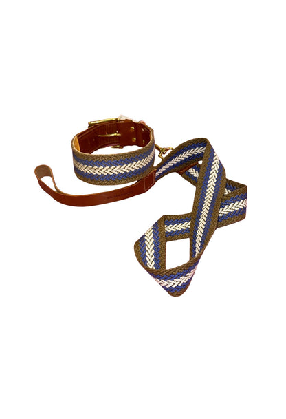 Collar y correa espigas azul Sr.Marqués